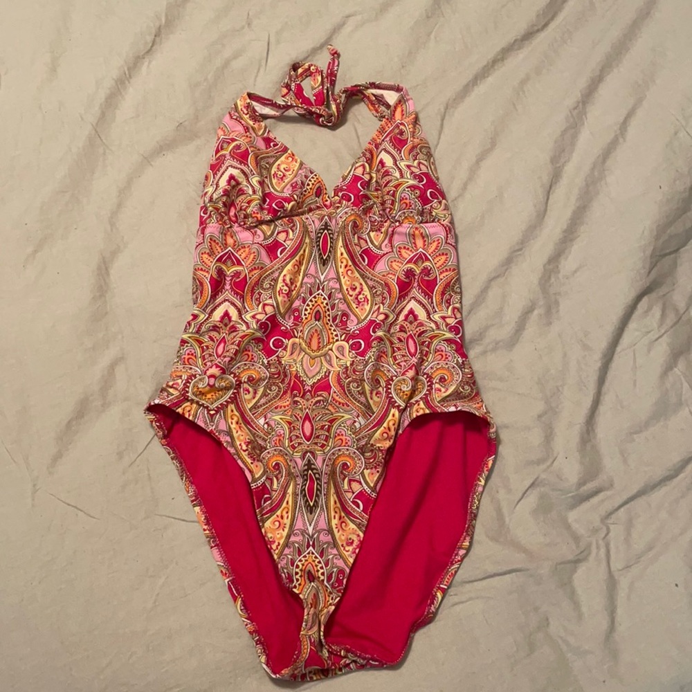👙GORGEOUS🌈OLD NAVY PAISLEY ONE PIECE SWIMSUIT LG
